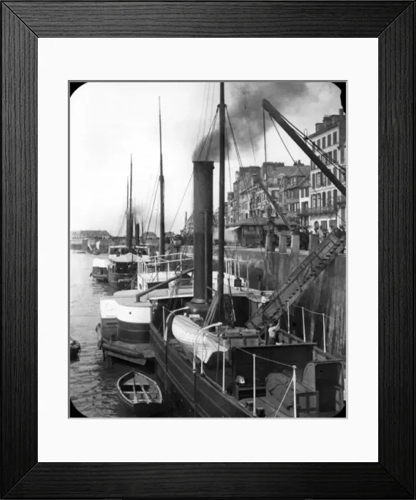 Framed Print : Scene at the quayside, Le Havre, Normandy, France Framed Print : Scene at the quayside, Le Havre, Normandy, France