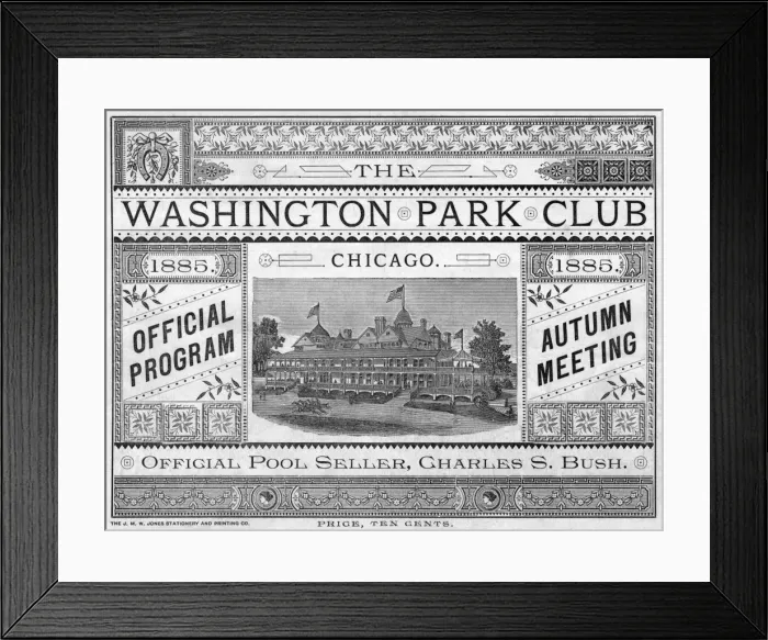 Framed Print : Leaflet cover design, Washington Park Club, Chicago