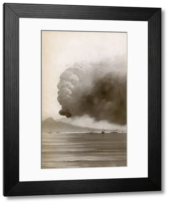 Framed Print : Eruption of Mount Vesuvius, Italy Framed Print : Eruption of Mount Vesuvius, Italy