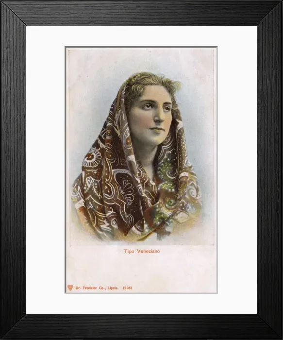 Framed Print : Venetian woman in headscarf Framed Print : Venetian woman in headscarf