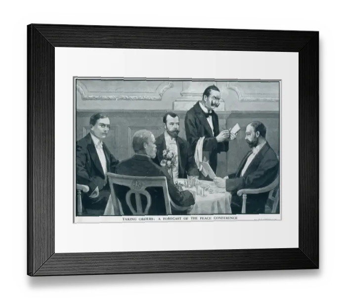 Framed Print : Kaiser as a waiter: a WW1 peace conference imagined, 1915