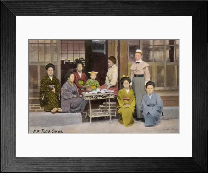 Framed Print : Women taking tea, Nak Tong Mission, Seoul, Korea Framed Print : Women taking tea, Nak Tong Mission, Seoul, Korea