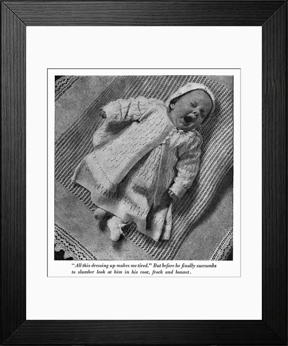 Framed Print : Baby in knitted clothes, circa 1941 Framed Print : Baby in knitted clothes, circa 1941