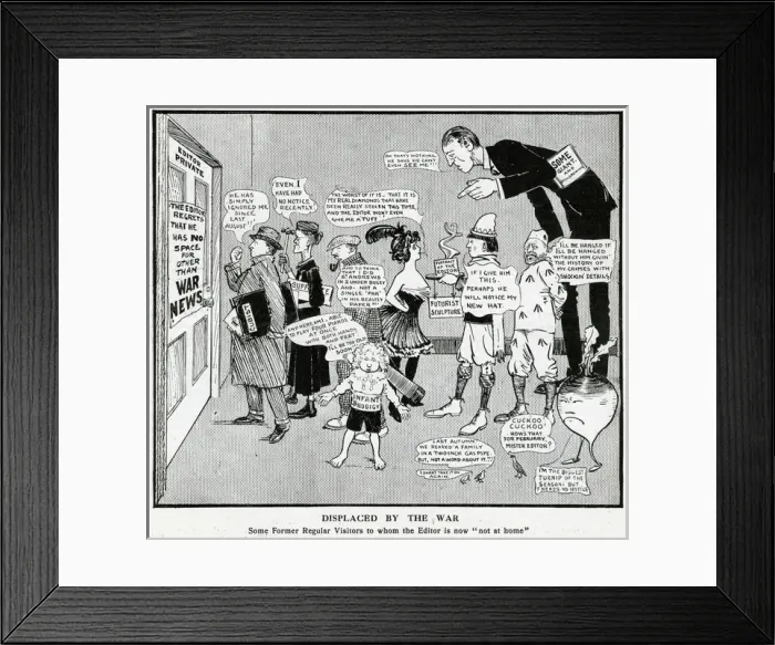 Framed Print : Displaced by war: news stories no longer being covered, 1915 Framed Print : Displaced by war: news stories no longer being covered, 1915