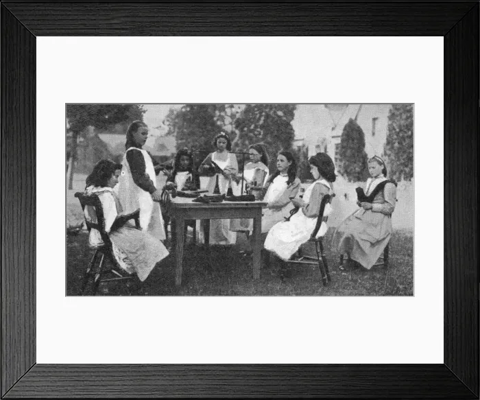 Framed Print : Princess Mary Homes, Addlestone, Surrey - Making stockings Framed Print : Princess Mary Homes, Addlestone, Surrey - Making stockings