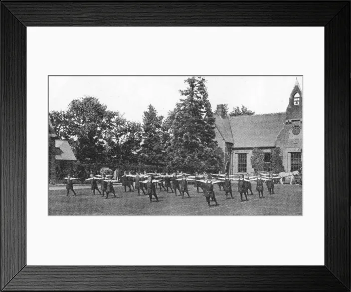 Framed Print : Princess Mary Homes, Addlestone, Surrey - Girls at Drill Framed Print : Princess Mary Homes, Addlestone, Surrey - Girls at Drill