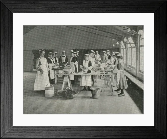 Framed Print : Princess Mary Homes, Addlestone, Surrey - Cookery Class Framed Print : Princess Mary Homes, Addlestone, Surrey - Cookery Class