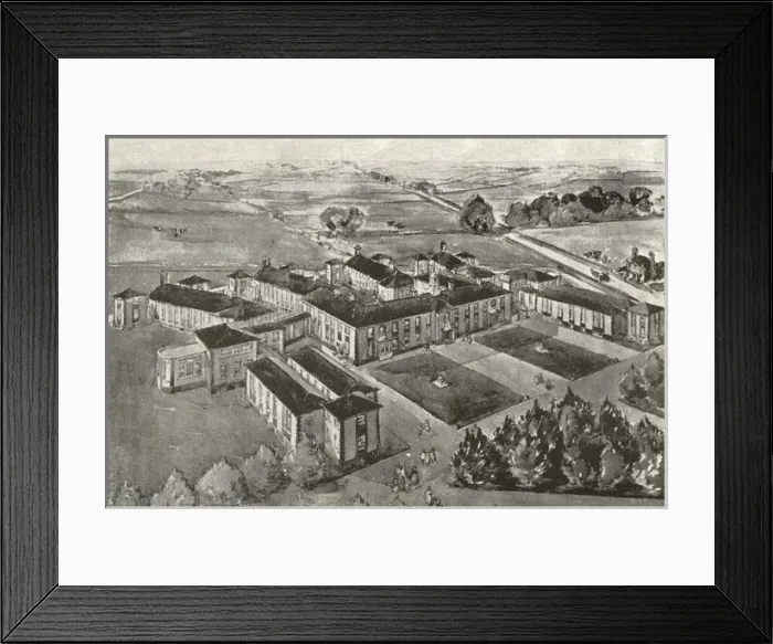 Framed Print : Barnardos Girls Village Home, Barkingside - Hospital Desig Framed Print : Barnardos Girls Village Home, Barkingside - Hospital Desig