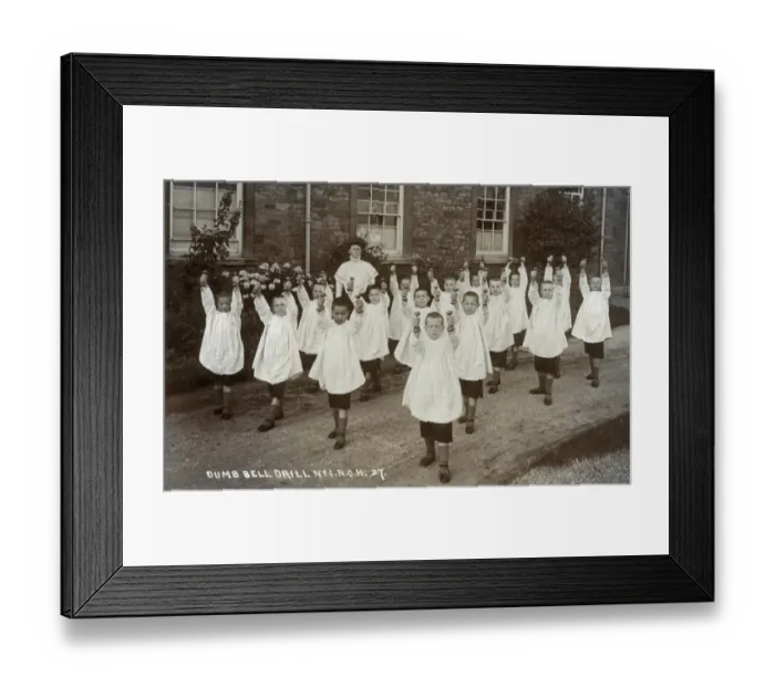 Framed Print : Mullers New Orphan Houses, Bristol - Dumb-bell Drill Framed Print : Mullers New Orphan Houses, Bristol - Dumb-bell Drill