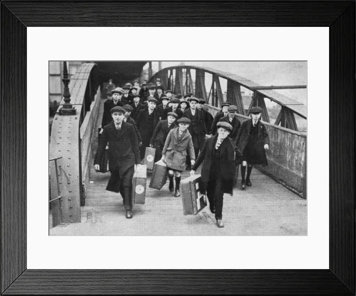 Framed Print : Barnardos Home Boys at Tilbury en route to Australia Framed Print : Barnardos Home Boys at Tilbury en route to Australia