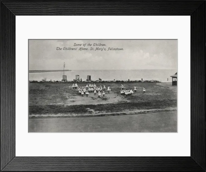 Framed Print : St Marys Waifs and Strays Home, Felixstowe - Girls at Beach Framed Print : St Marys Waifs and Strays Home, Felixstowe - Girls at Beach
