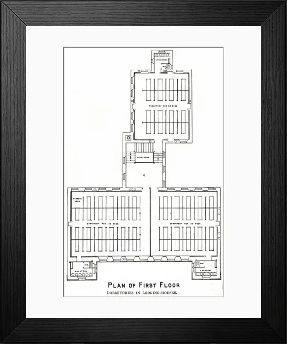 Framed Print : Glasgow Municipal Lodging House Plan Framed Print : Glasgow Municipal Lodging House Plan
