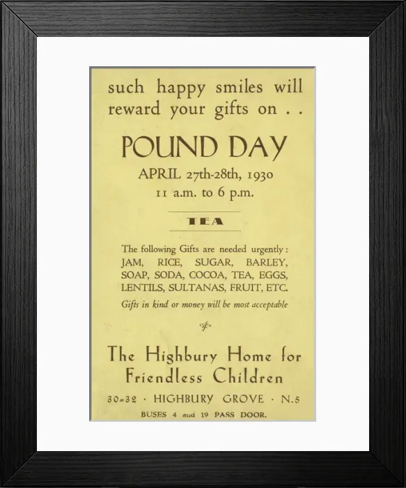 Framed Print : Highbury Home for Friendless Children, Pound Day Framed Print : Highbury Home for Friendless Children, Pound Day