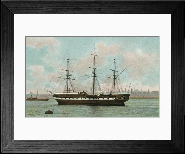 Framed Print : Liverpool Training Ship Indefatigable Pictorial, London Framed Print : Liverpool Training Ship Indefatigable Pictorial, London