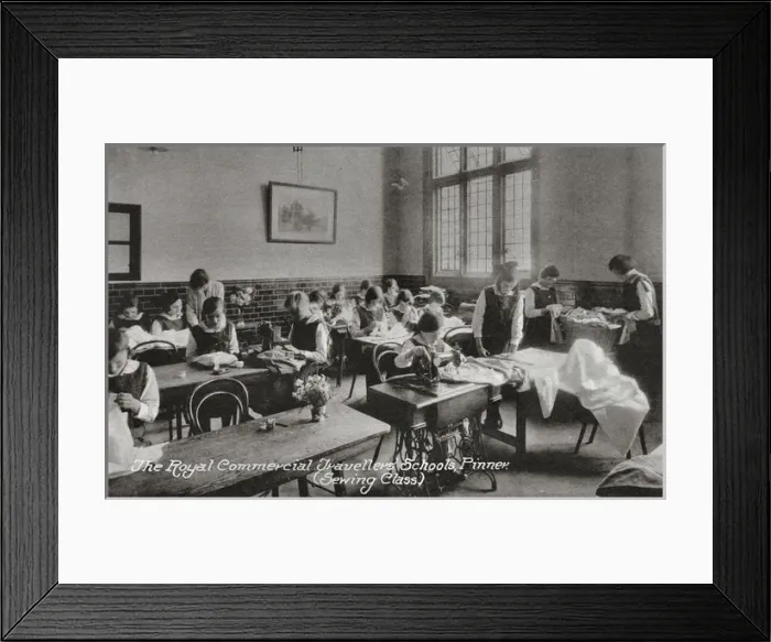 Framed Print : Commercial Travellers School, Pinner - Girls Sewing Class Framed Print : Commercial Travellers School, Pinner - Girls Sewing Class