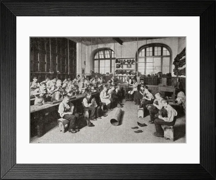 Framed Print : Barnardos Home, Stepney Causeway, London - Shoemakers Shop Framed Print : Barnardos Home, Stepney Causeway, London - Shoemakers Shop