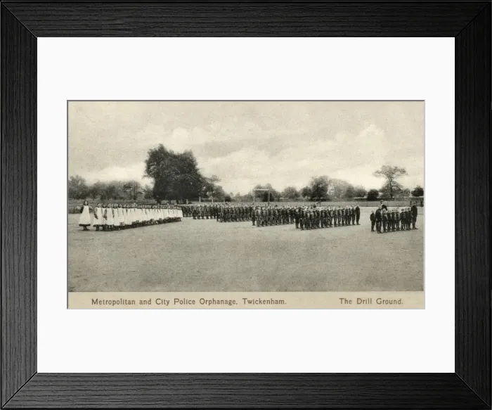 Framed Print : Metropolitan Police Orphanage, Twickenham - Drill Ground Framed Print : Metropolitan Police Orphanage, Twickenham - Drill Ground