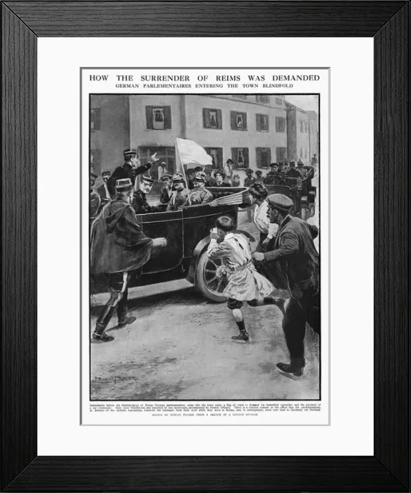 Framed Print : Germans demand surrender of Reims, 1914 Framed Print : Germans demand surrender of Reims, 1914