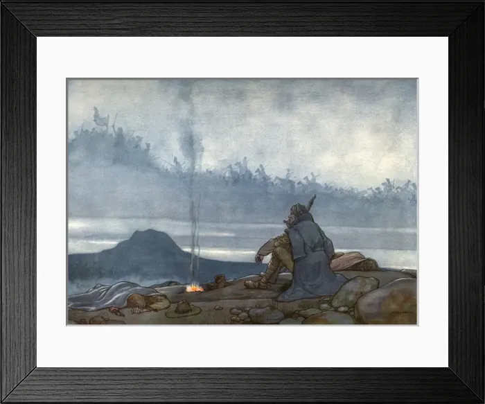 Framed Print : Illustration, A Song of the English, Campfire Framed Print : Illustration, A Song of the English, Campfire