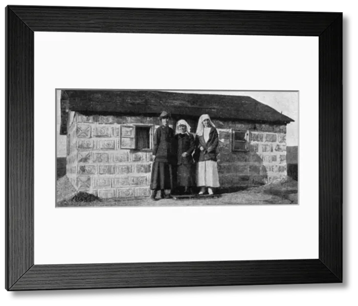 Framed Print : Hut made of petrol tins, American Red Cross nurses, Serbia Framed Print : Hut made of petrol tins, American Red Cross nurses, Serbia