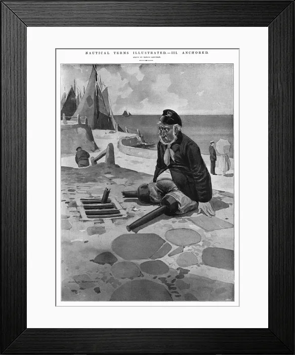 Framed Print : Nautical Terms Illustrated - Anchored by Harold Earnshaw Framed Print : Nautical Terms Illustrated - Anchored by Harold Earnshaw