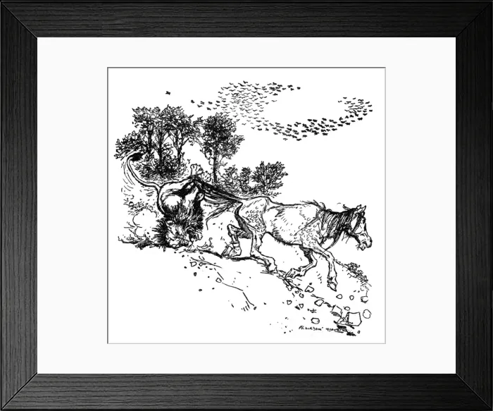 Framed Print : Illustration, The Fox and the Horse Framed Print : Illustration, The Fox and the Horse