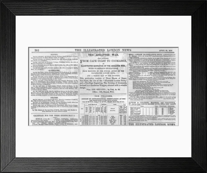 Framed Print : Randolph Churchill marriage announcement, 1874 Framed Print : Randolph Churchill marriage announcement, 1874