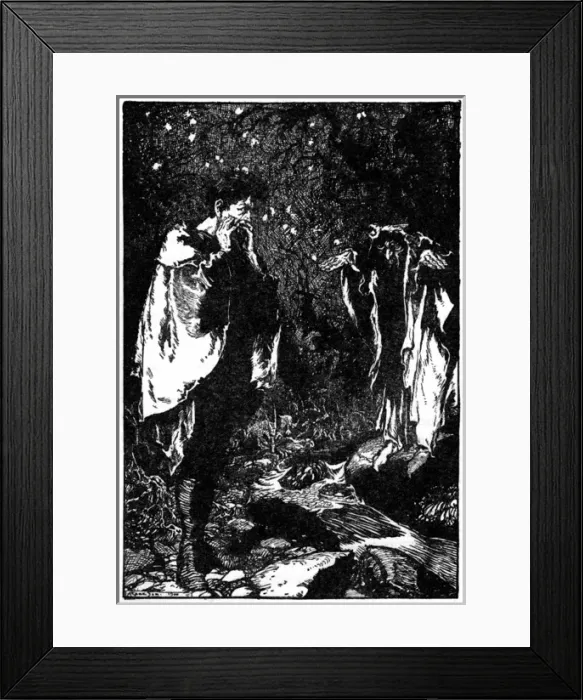 Framed Print : Illustration, Jorinda and Joringel Framed Print : Illustration, Jorinda and Joringel