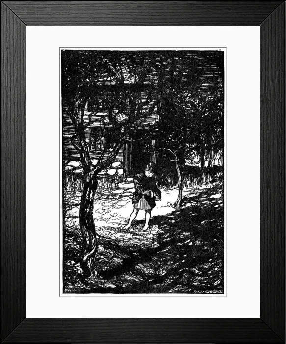 Framed Print : Illustration, Hansel and Gretel Framed Print : Illustration, Hansel and Gretel