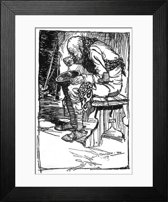 Framed Print : Illustration, The Old Man and his Grandson Framed Print : Illustration, The Old Man and his Grandson