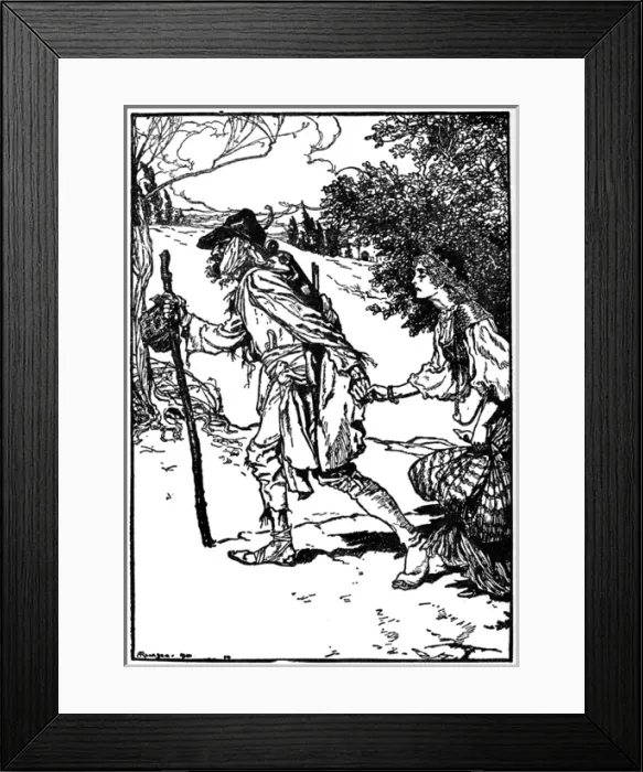 Framed Print : Illustration, King Thrushbeard Framed Print : Illustration, King Thrushbeard