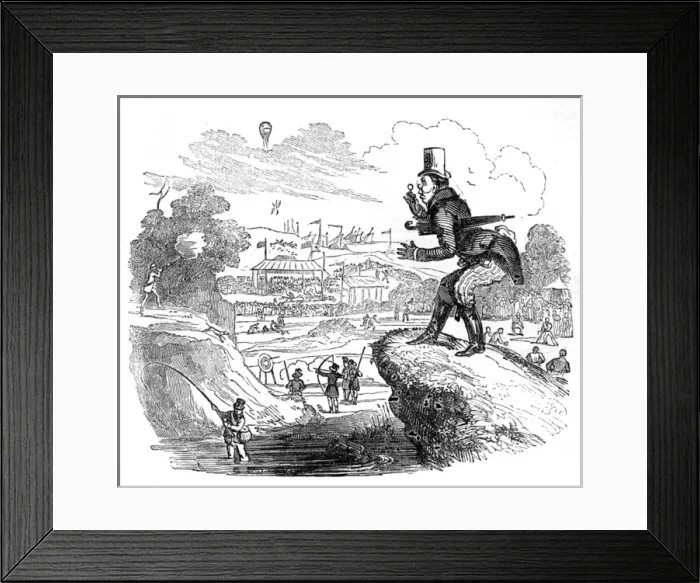 Framed Print : Illustration, Paul Pry watching sporting events Framed Print : Illustration, Paul Pry watching sporting events