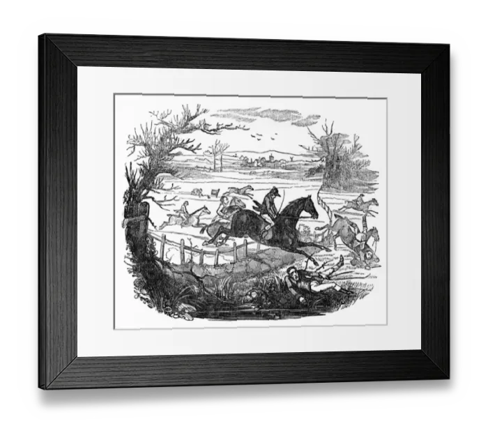 Framed Print : Illustration, Steeplechase at St Albans Framed Print : Illustration, Steeplechase at St Albans