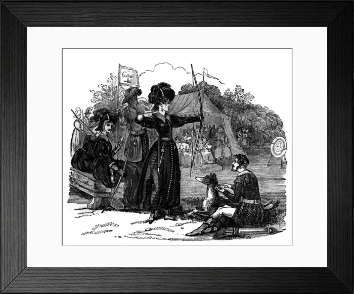 Framed Print : Illustration, scene at an archery event Framed Print : Illustration, scene at an archery event