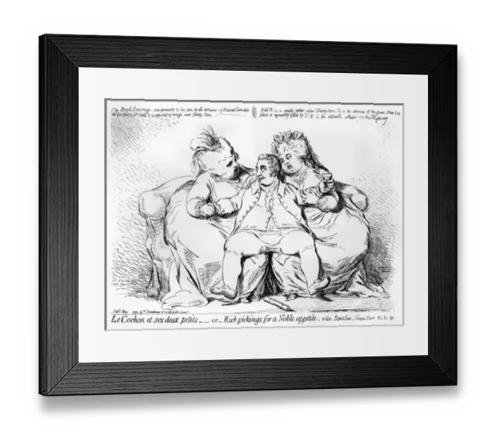 Framed Print : Cartoon, Le Cochon et ses deux petits Framed Print : Cartoon, Le Cochon et ses deux petits