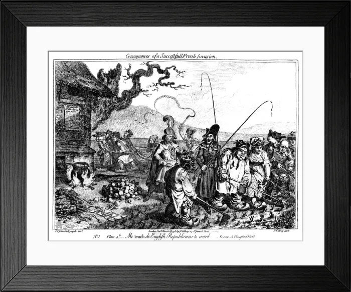 Framed Print : Cartoon, Consequences of a Successful French Invasion Framed Print : Cartoon, Consequences of a Successful French Invasion