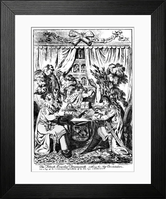 Framed Print : Cartoon, The French Consular Triumverate Framed Print : Cartoon, The French Consular Triumverate