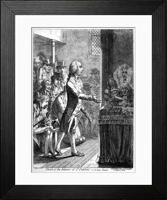 Framed Print : Cartoon, Sketch of the Interior of St Stephens Framed Print : Cartoon, Sketch of the Interior of St Stephens