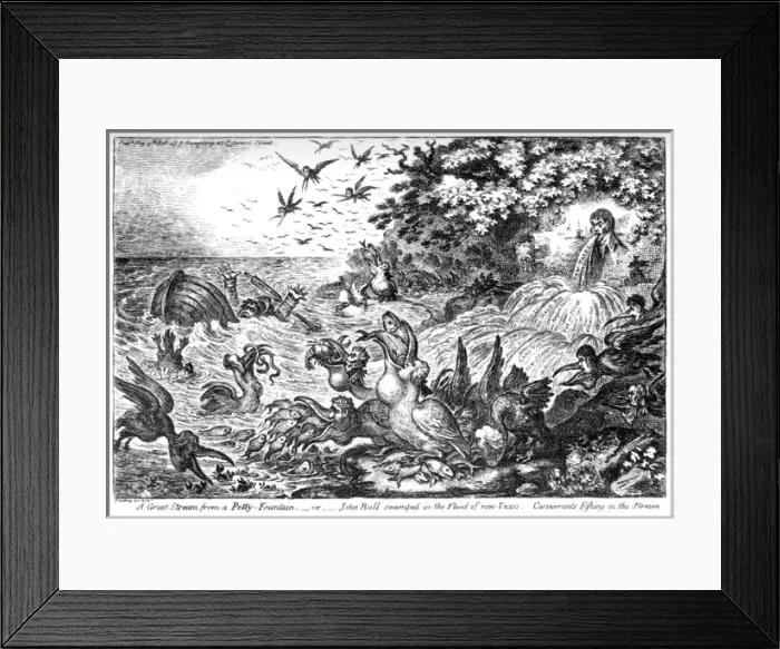 Framed Print : Cartoon, A Great Stream from a Petty Fountain Framed Print : Cartoon, A Great Stream from a Petty Fountain