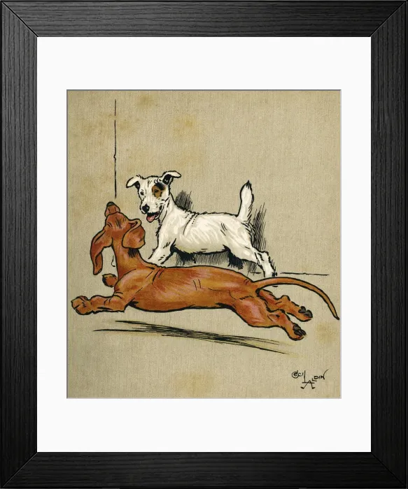 Framed Print : Illustration, Merry and Bright, by Cecil Aldin Framed Print : Illustration, Merry and Bright, by Cecil Aldin