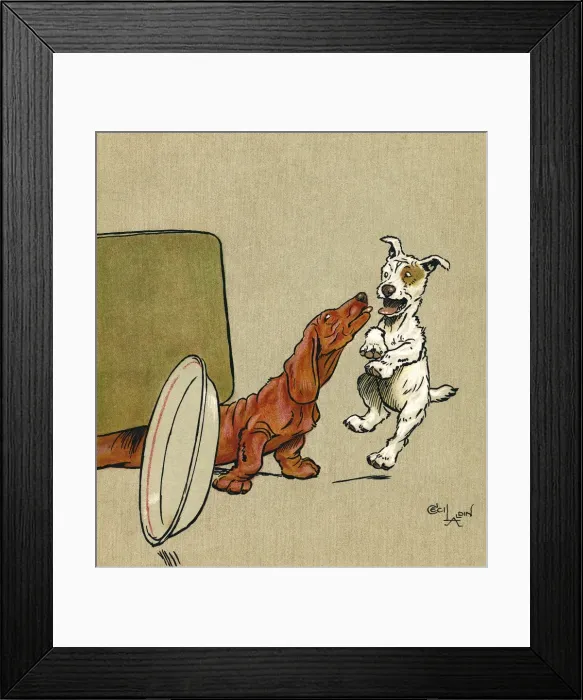 Framed Print : Illustration, Merry and Bright, by Cecil Aldin Framed Print : Illustration, Merry and Bright, by Cecil Aldin
