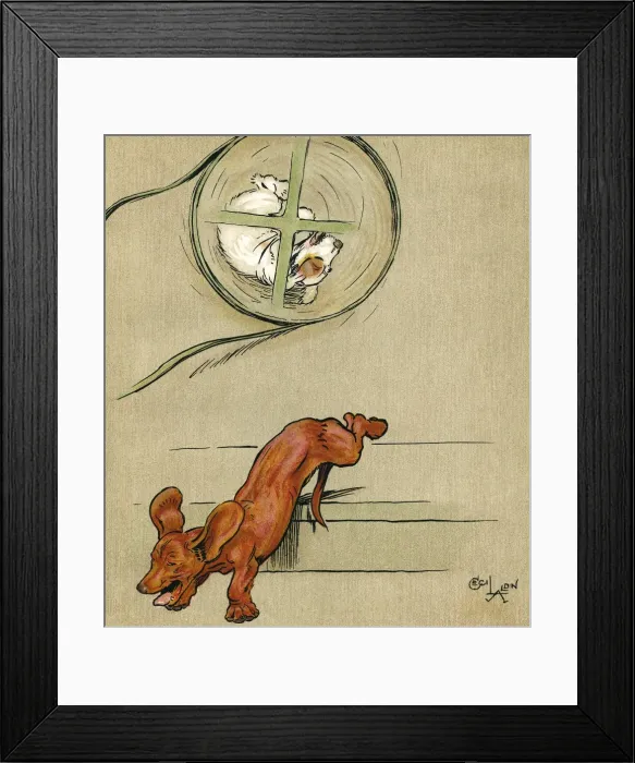 Framed Print : Illustration, Merry and Bright, by Cecil Aldin