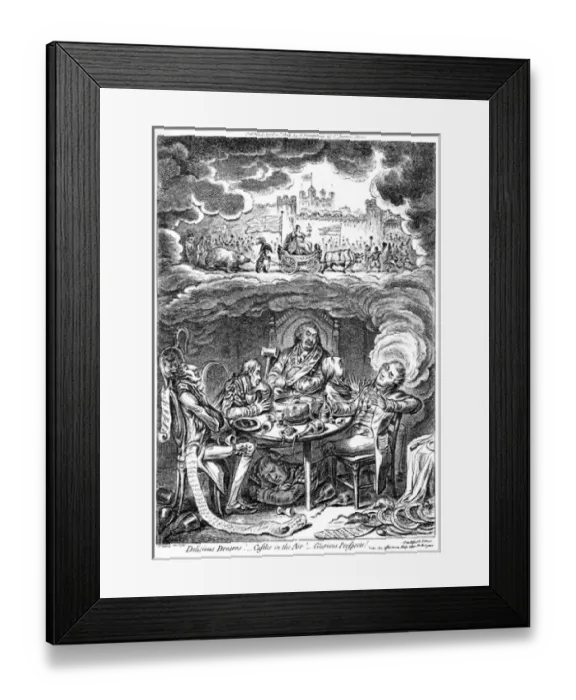 Framed Print : Cartoon, Delicious Dreams! Castles in the Air Framed Print : Cartoon, Delicious Dreams! Castles in the Air