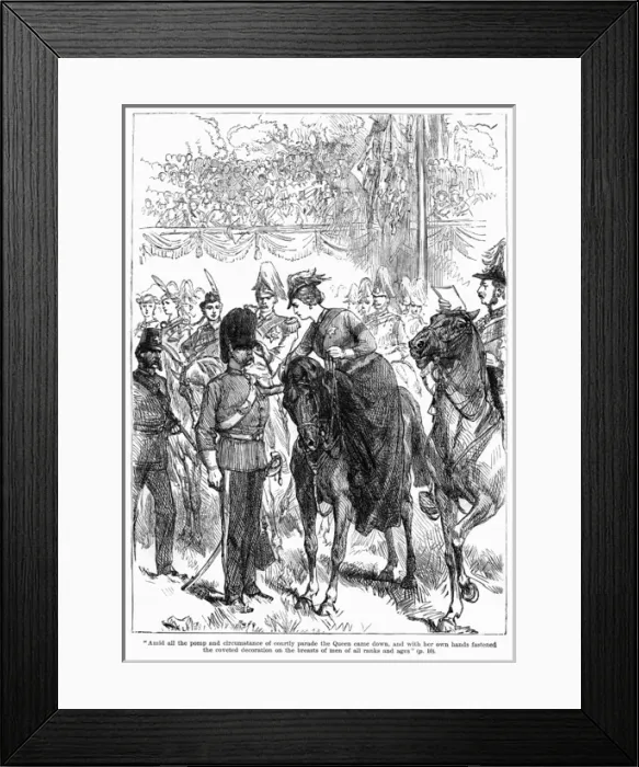 Framed Print : Queen Victoria awarding medals in Hyde Park, London Framed Print : Queen Victoria awarding medals in Hyde Park, London