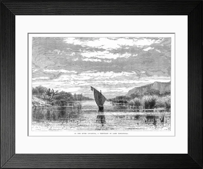 Framed Print : View of River Loukouga, tributary of Lake Tanganyika, Africa Framed Print : View of River Loukouga, tributary of Lake Tanganyika, Africa