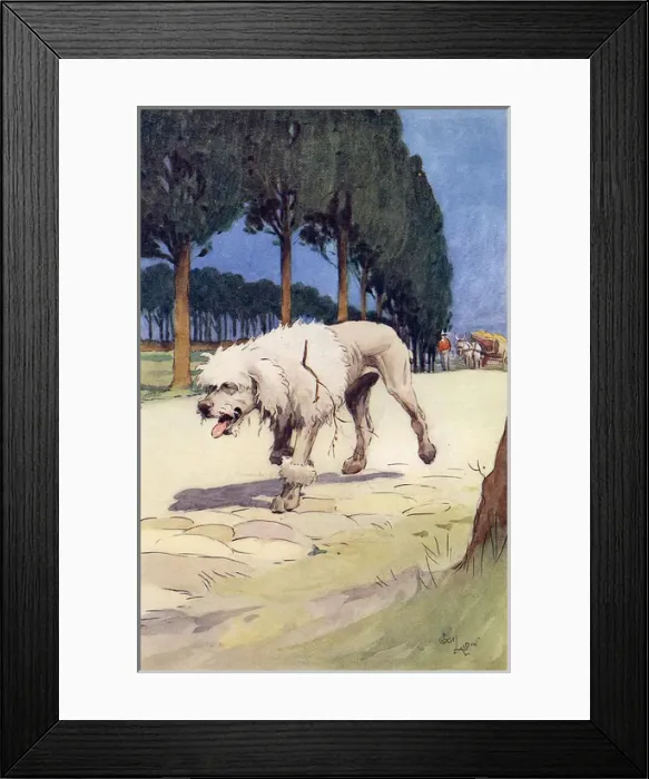 Framed Print : Frontispiece illustration by Cecil Aldin, Moufflou, by Ouida