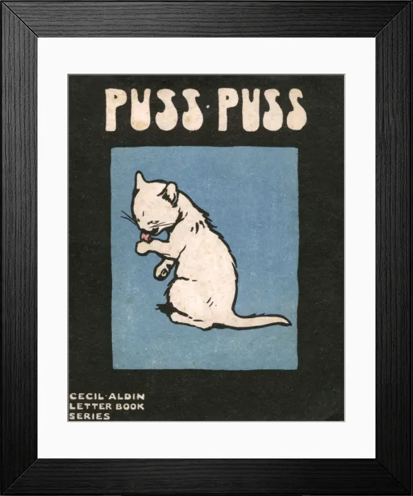 Framed Print : Cover design by Cecil Aldin, Puss Puss Framed Print : Cover design by Cecil Aldin, Puss Puss