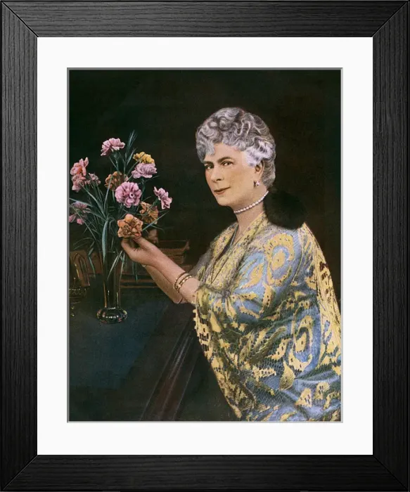 Framed Print : Queen Mary with a vase of flowers Framed Print : Queen Mary with a vase of flowers