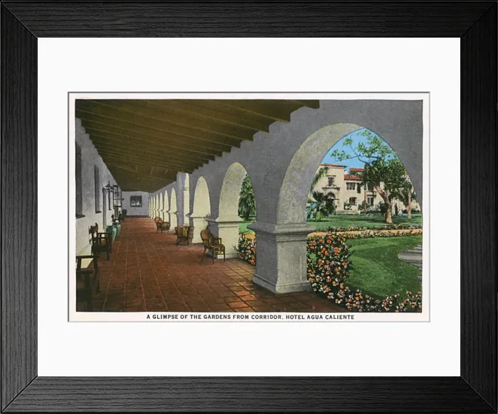Framed Print : Hotel walkway and gardens, Agua Caliente, Tijuana, Mexico Framed Print : Hotel walkway and gardens, Agua Caliente, Tijuana, Mexico