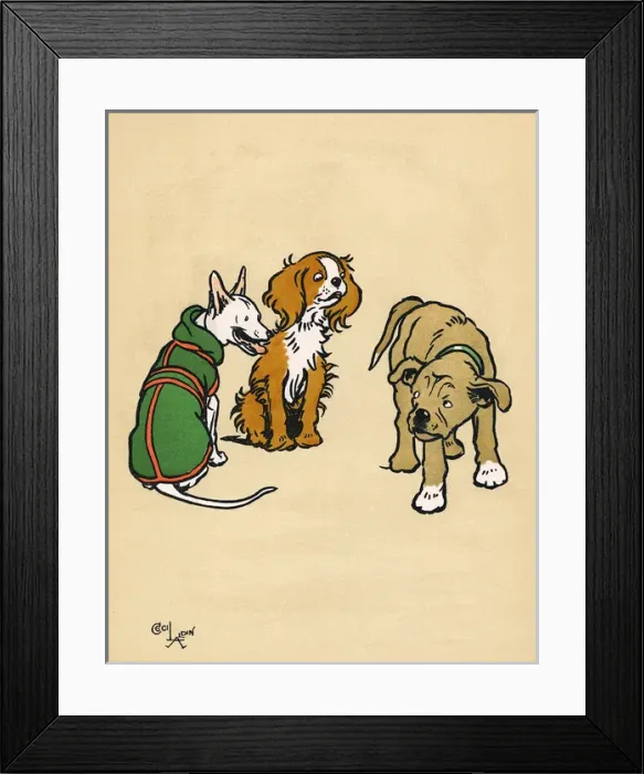 Framed Print : Mongrel puppy with two pedigree dogs in the park Framed Print : Mongrel puppy with two pedigree dogs in the park